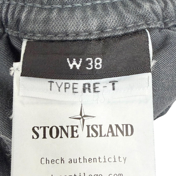 Great STONE ISLAND Pants Fade-finished cargo gray cotton mens 38 7615313L1