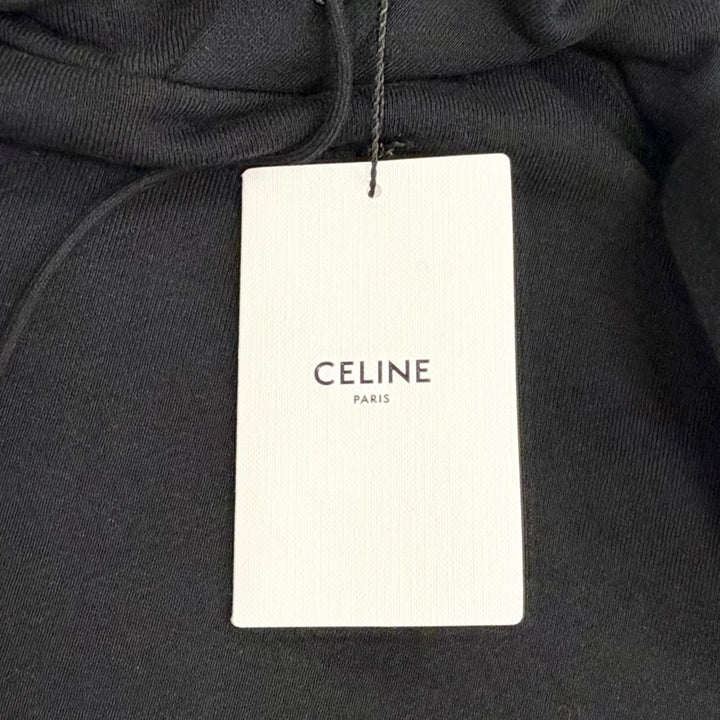 Excellent CELINE hoodie Invitation Back Logo Hoodie black cotton S 2Y005632E