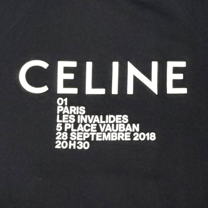 Excellent CELINE hoodie Invitation Back Logo Hoodie black cotton S 2Y005632E