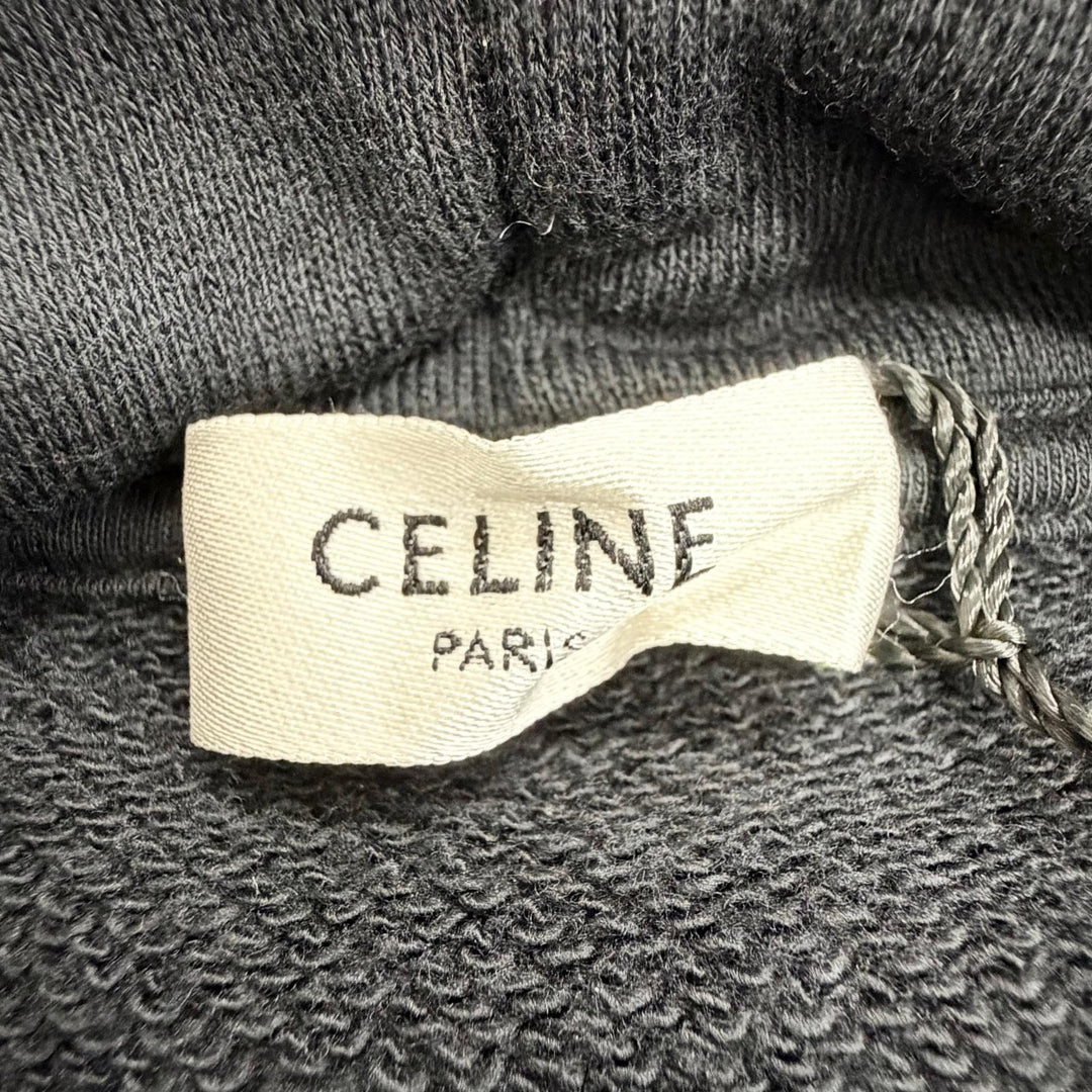 Excellent CELINE hoodie Invitation Back Logo Hoodie black cotton S 2Y005632E