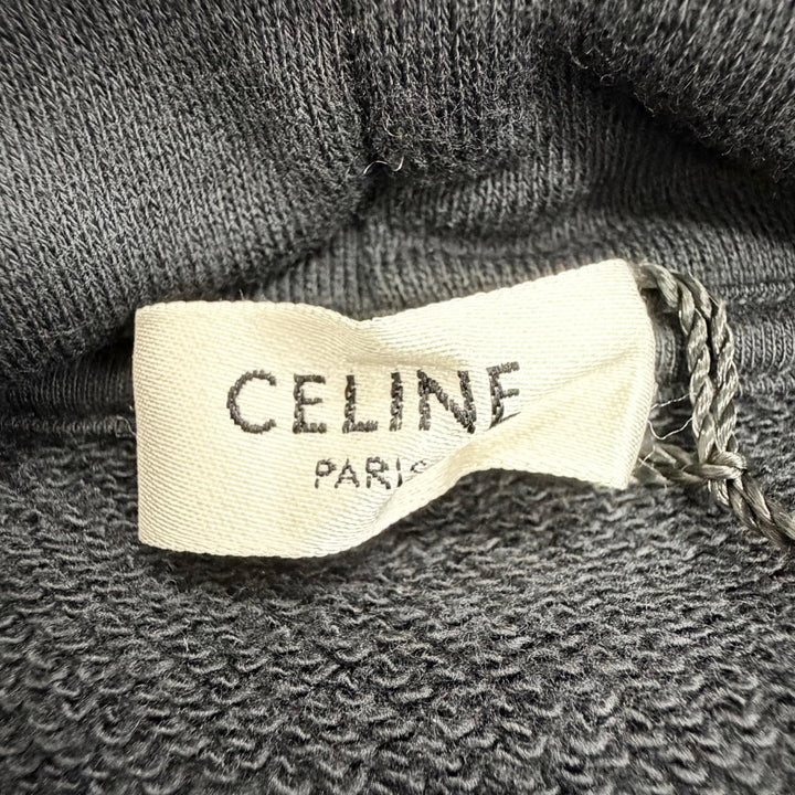Excellent CELINE hoodie Invitation Back Logo Hoodie black cotton S 2Y005632E