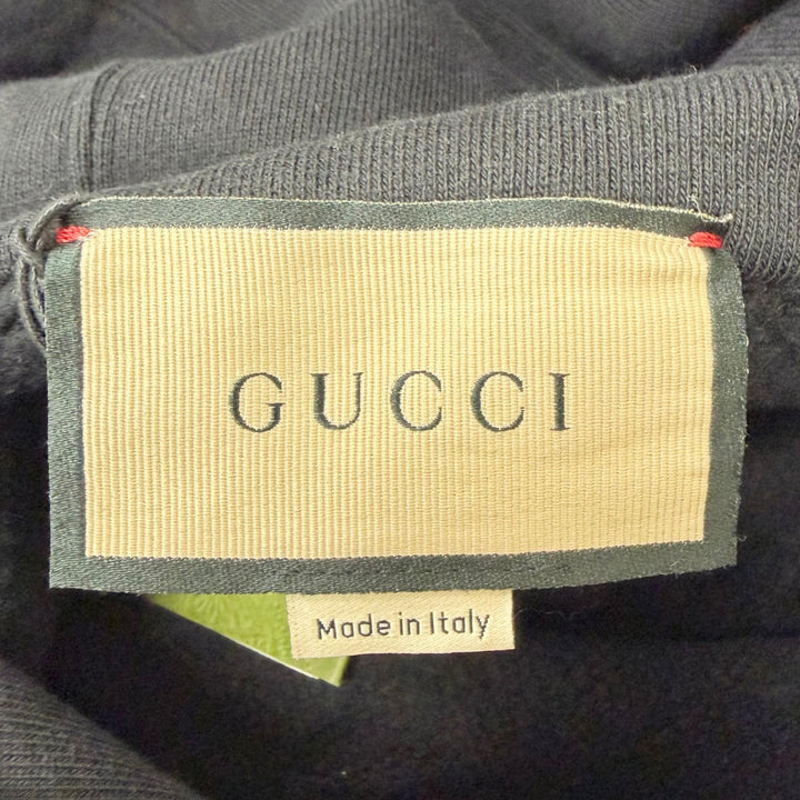Great GUCCI hoodie Interlocking G logo print sweatshirt black cotton