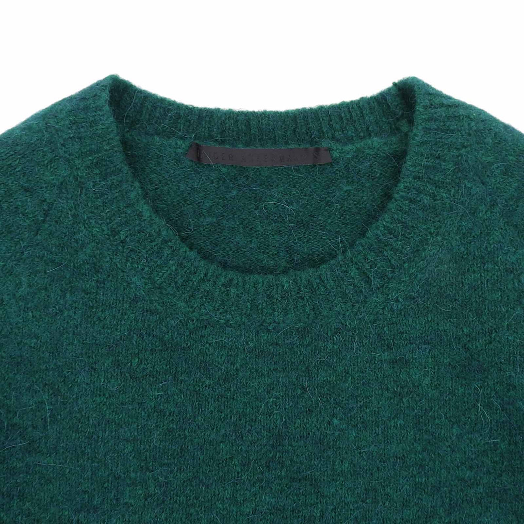 Excellent HAIDER ACKERMANN knit Border crew neck green poly acrylic mens S