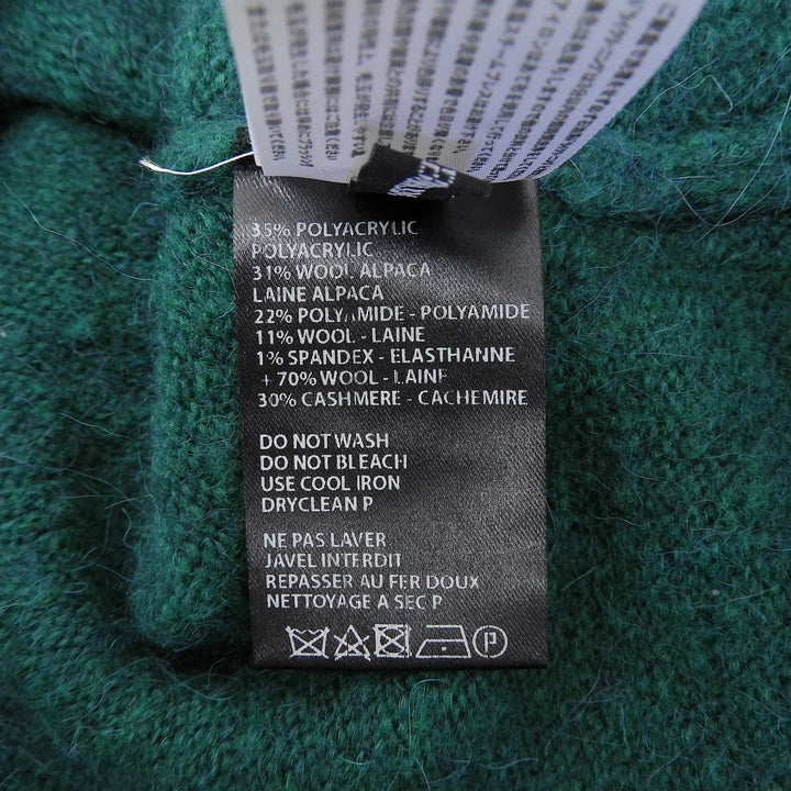 Excellent HAIDER ACKERMANN knit Border crew neck green poly acrylic mens S