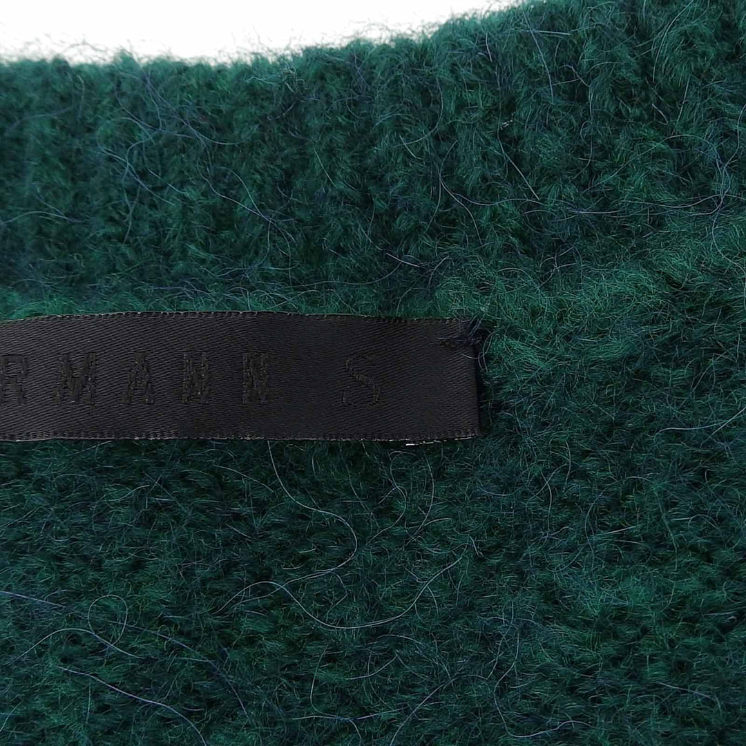 Excellent HAIDER ACKERMANN knit Border crew neck green poly acrylic mens S