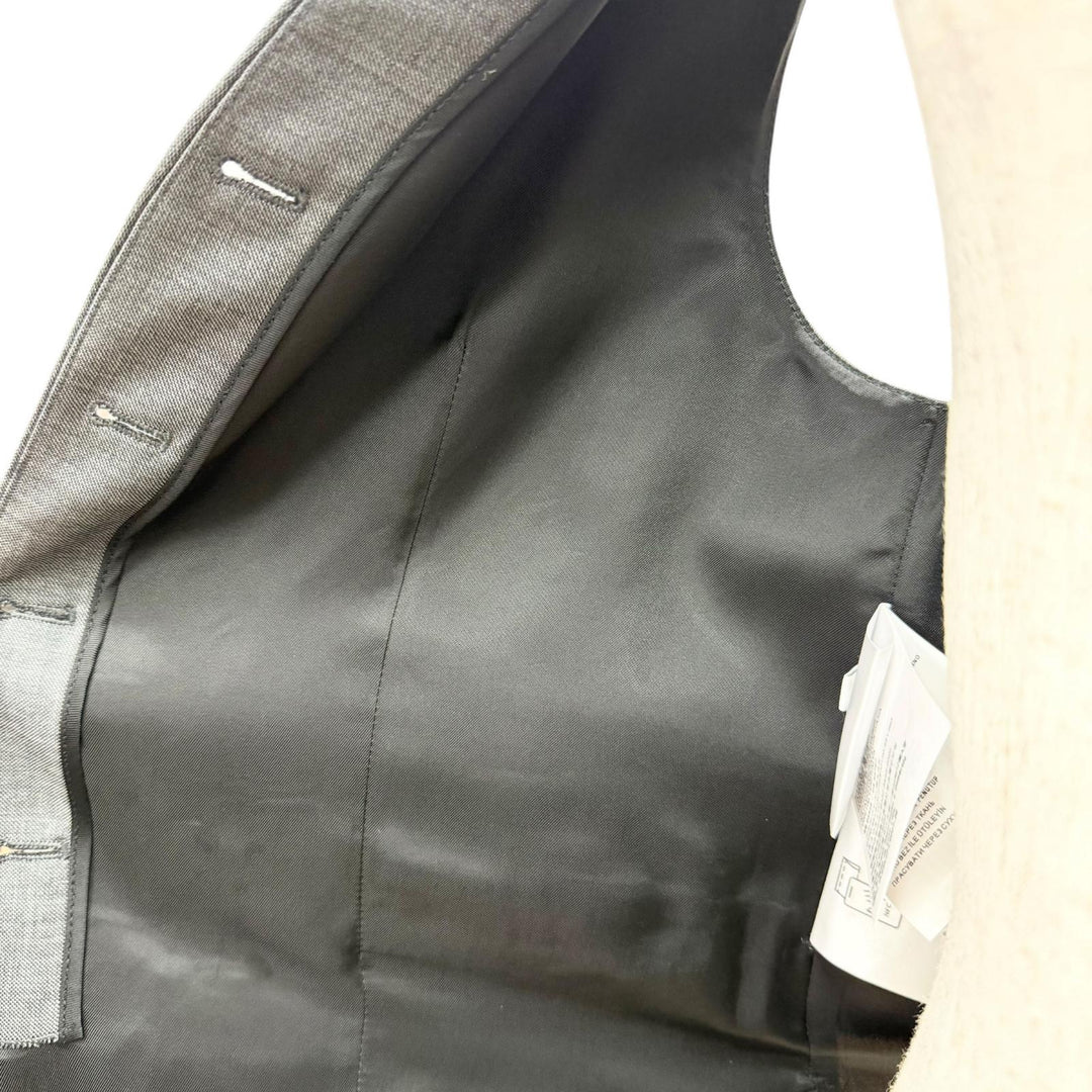 Excellent MIUMIU Best Logo Grisaille Vest Gilet gray Virgin wool Women 40 MAG003