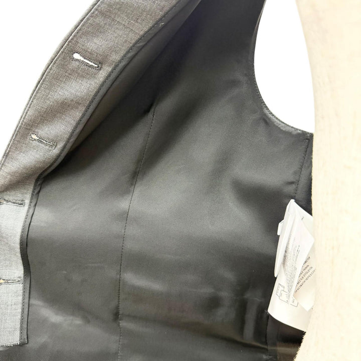 Excellent MIUMIU Best Logo Grisaille Vest Gilet gray Virgin wool Women 40 MAG003