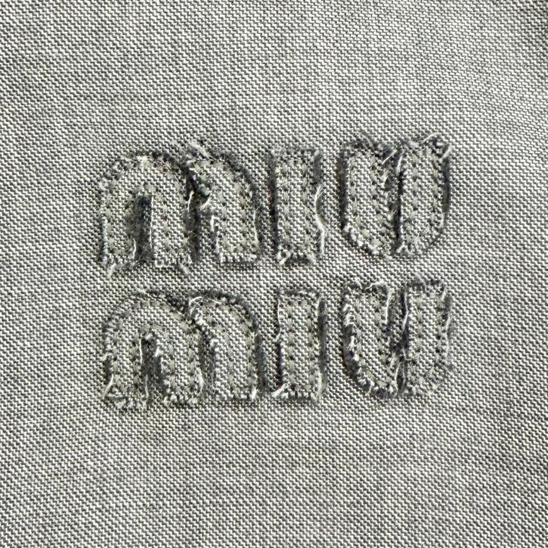 Excellent MIUMIU Best Logo Grisaille Vest Gilet gray Virgin wool Women 40 MAG003