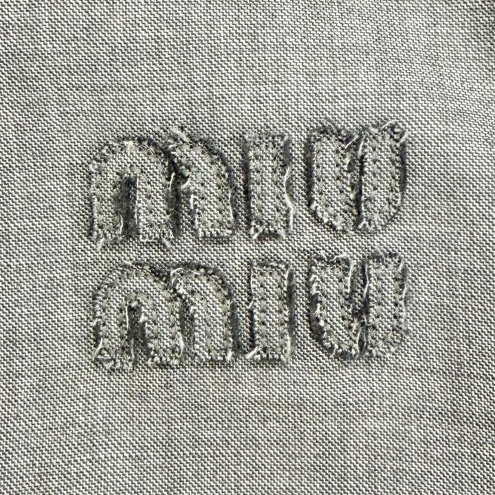 Excellent MIUMIU Best Logo Grisaille Vest Gilet gray Virgin wool Women 40 MAG003