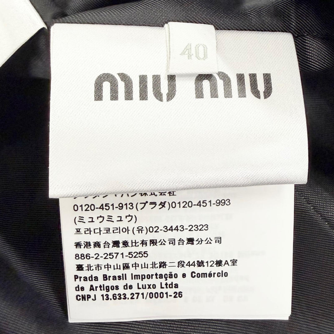 Excellent MIUMIU Best Logo Grisaille Vest Gilet gray Virgin wool Women 40 MAG003