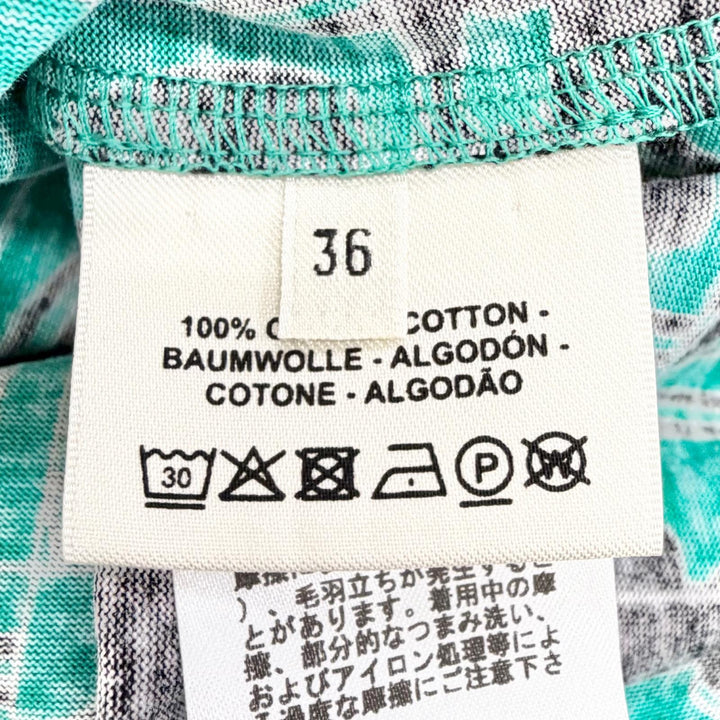Excellent HERMES tops DO RE BOUCLES Square neck, three-quarte green 36 17-7720