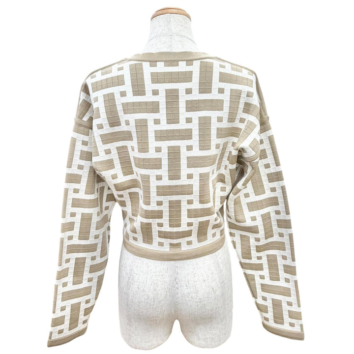 Excellent HERMES Blouson Mosaic zip-up knit jacket/blouson, cropped 36 4E2225DJ