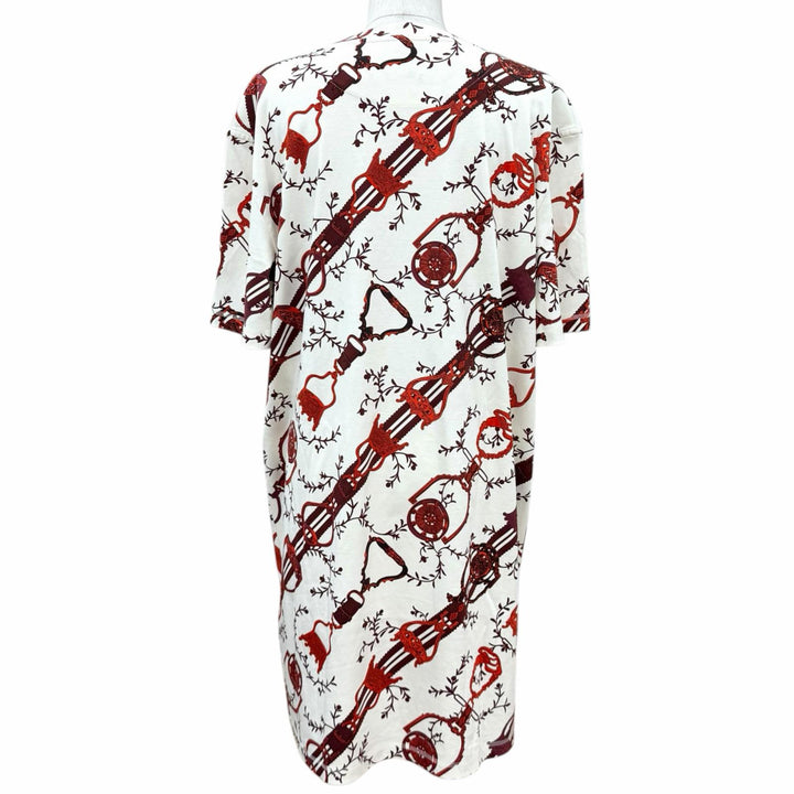 Excellent HERMES one piece Horse tack pattern T-shirt Ivory cotton 44 4E4523DL