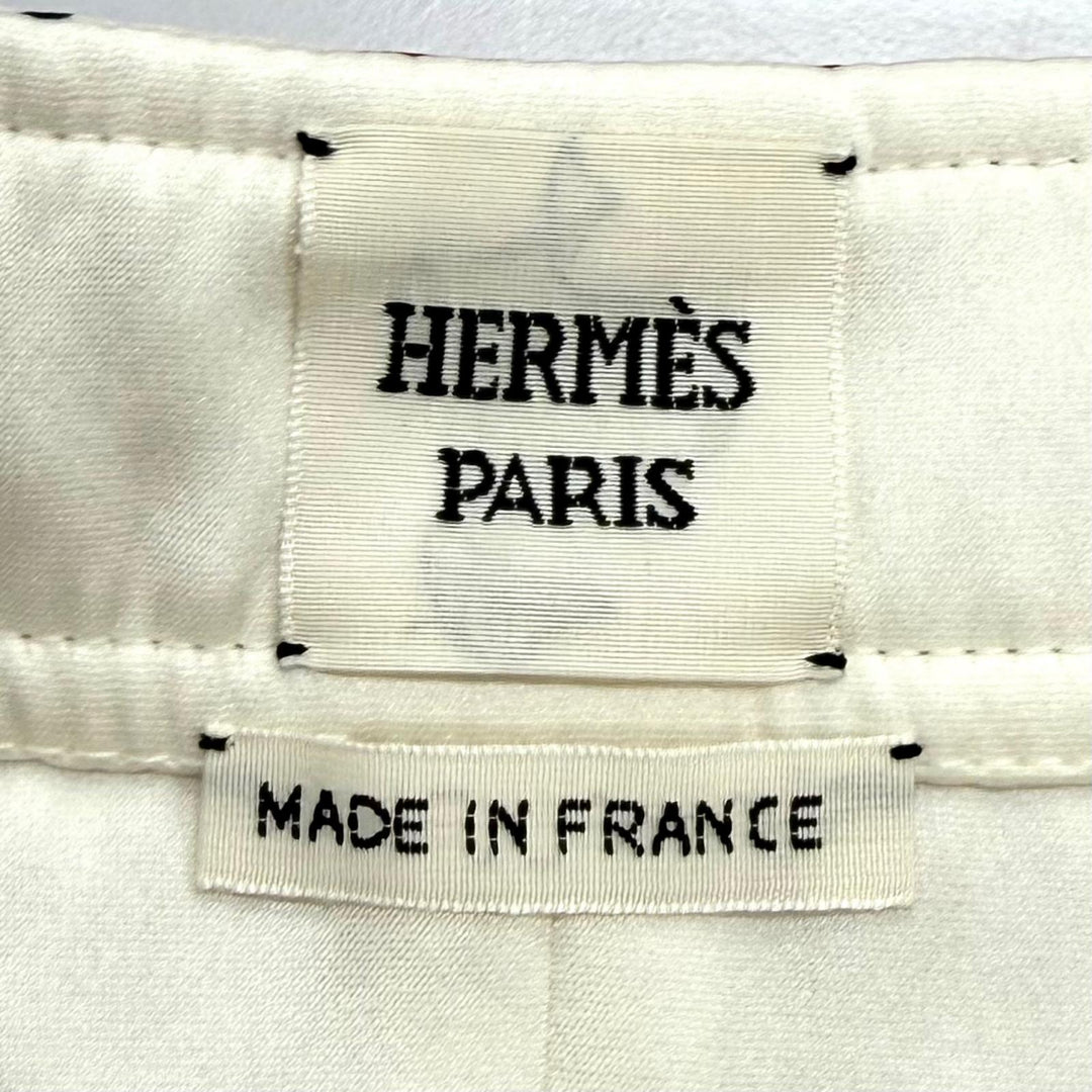 Excellent HERMES Mini skirt JUNGLE LOVE Sellier Button Quilted Trapezoid silk 34