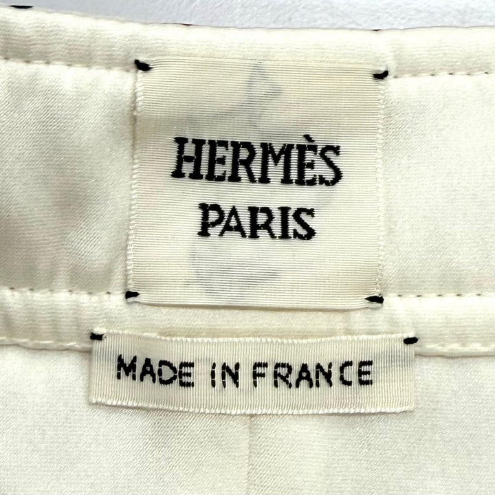 Excellent HERMES Mini skirt JUNGLE LOVE Sellier Button Quilted Trapezoid silk 34