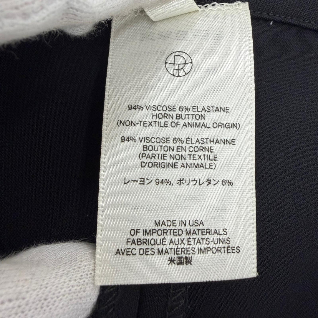 Excellent THE ROW Pants Logo button bottoms black Rayon Women 8 139150