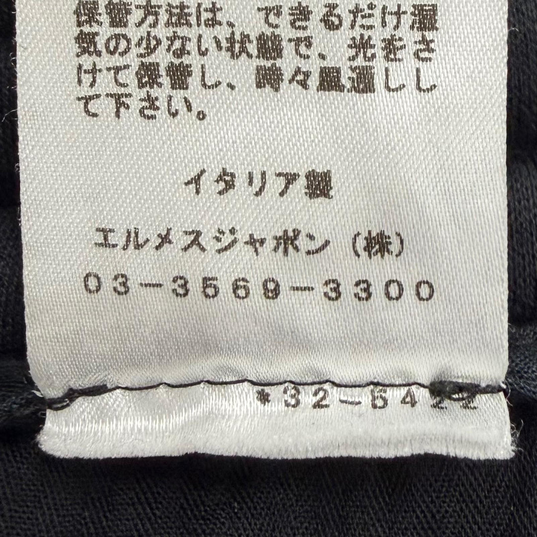 Great HERMES Pants Serie button black cotton mens 44 32-5422