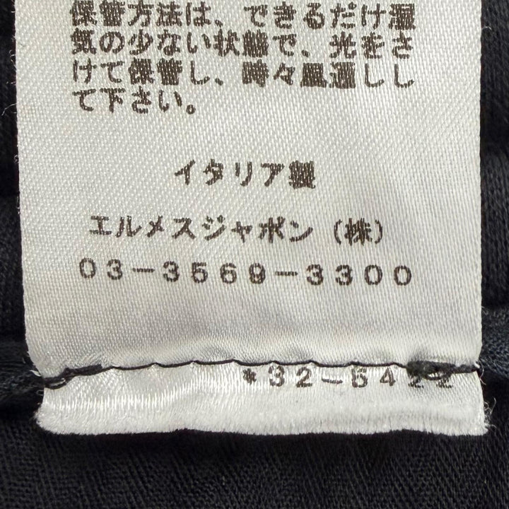 Great HERMES Pants Serie button black cotton mens 44 32-5422