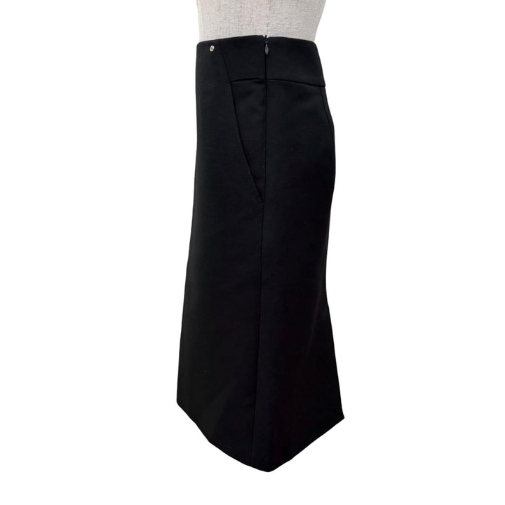 Excellent HERMES Tight Skirt Serie Metal Knee-Length black wool 40 3H0316DX