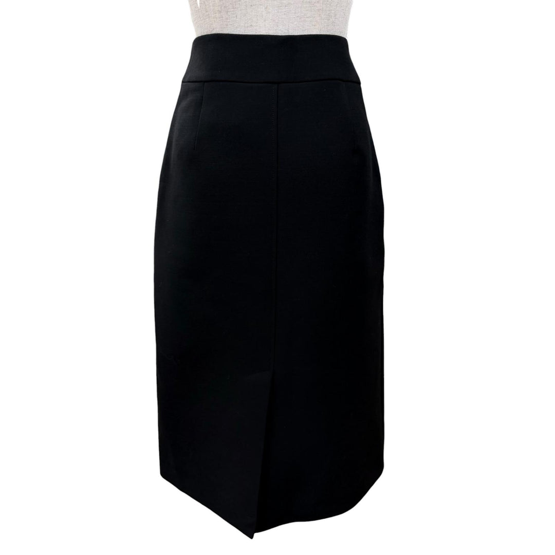 Excellent HERMES Tight Skirt Serie Metal Knee-Length black wool 40 3H0316DX