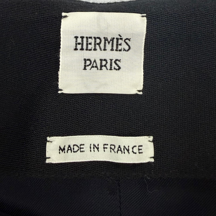 Excellent HERMES Tight Skirt Serie Metal Knee-Length black wool 40 3H0316DX