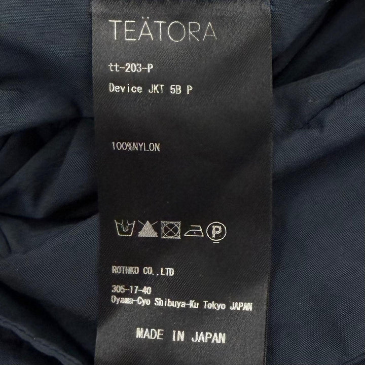 Excellent TEATORA tailored jacket Device JKT 5B packable single Navy 48 TT-203-P