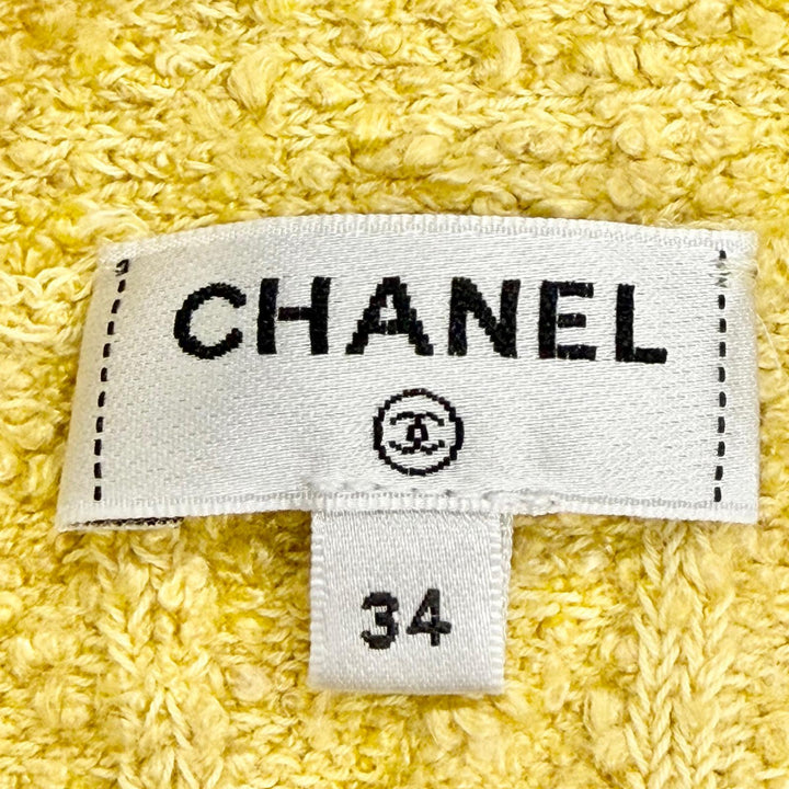 Excellent CHANEL cardigan Lion Button Belted V-Neck Long Sleeve Knit Top 34