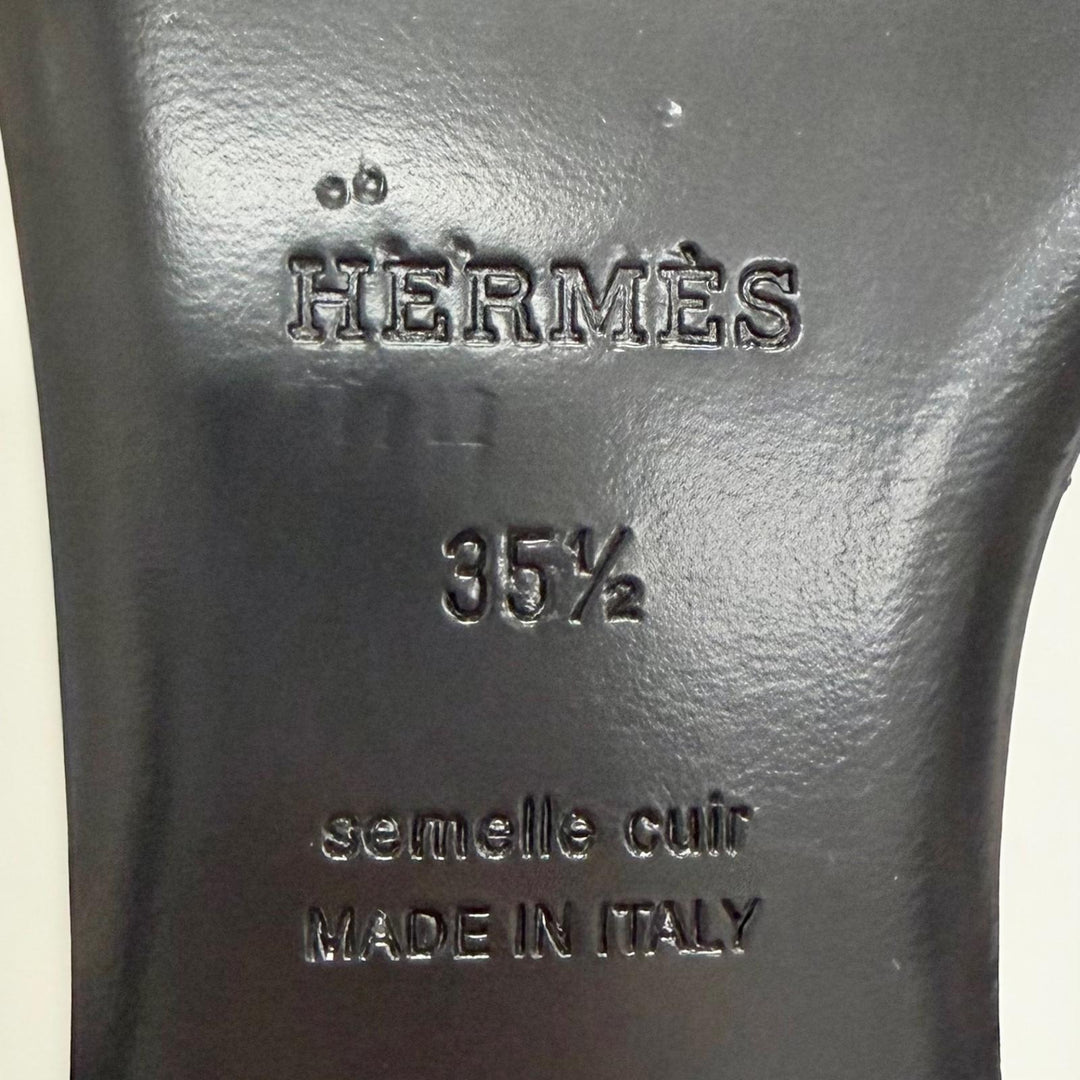 Pristine HERMES Mule Groupie H logo buckle, square toe, leather. 35.5 231055Z