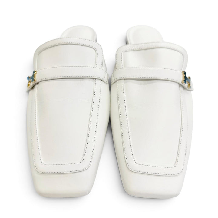 Pristine HERMES Mule Groupie H logo buckle, square toe, leather. 35.5 231055Z