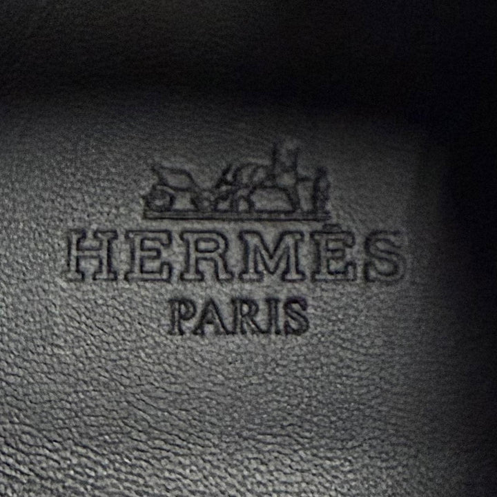 Pristine HERMES sneakers Master H logo lace-up leather black leather Women 36.5