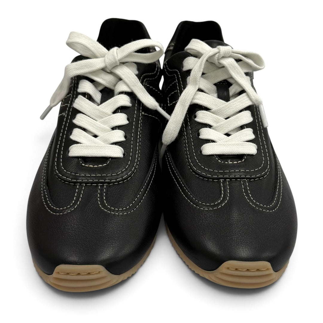 Pristine HERMES sneakers Master H logo lace-up leather black leather Women 36.5