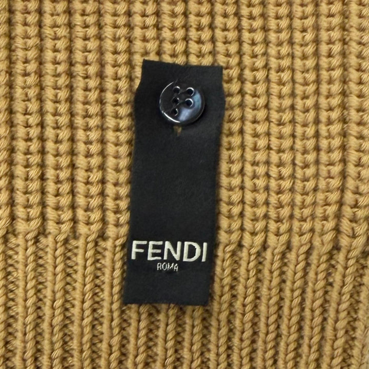 Excellent FENDI Best Icon Sleeveless Knit Polo Shirt Brown cotton