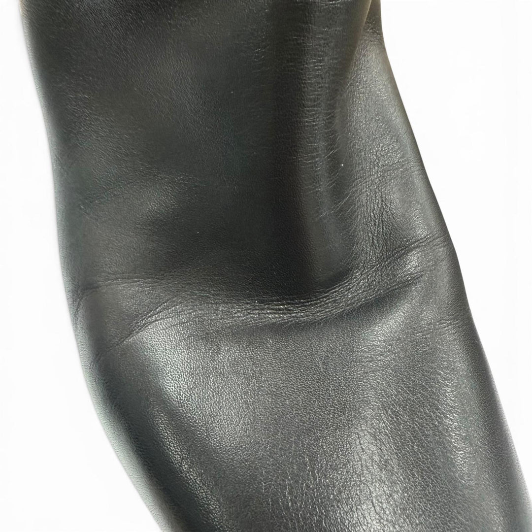 Great HERMES Knee-high boots Story 70 Kelly buckle chunky heel leather 36.5
