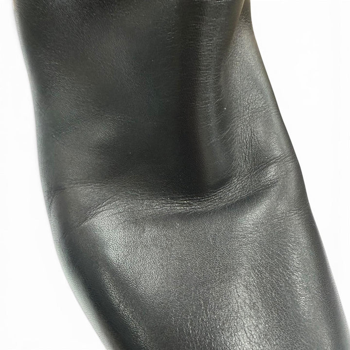 Great HERMES Knee-high boots Story 70 Kelly buckle chunky heel leather 36.5