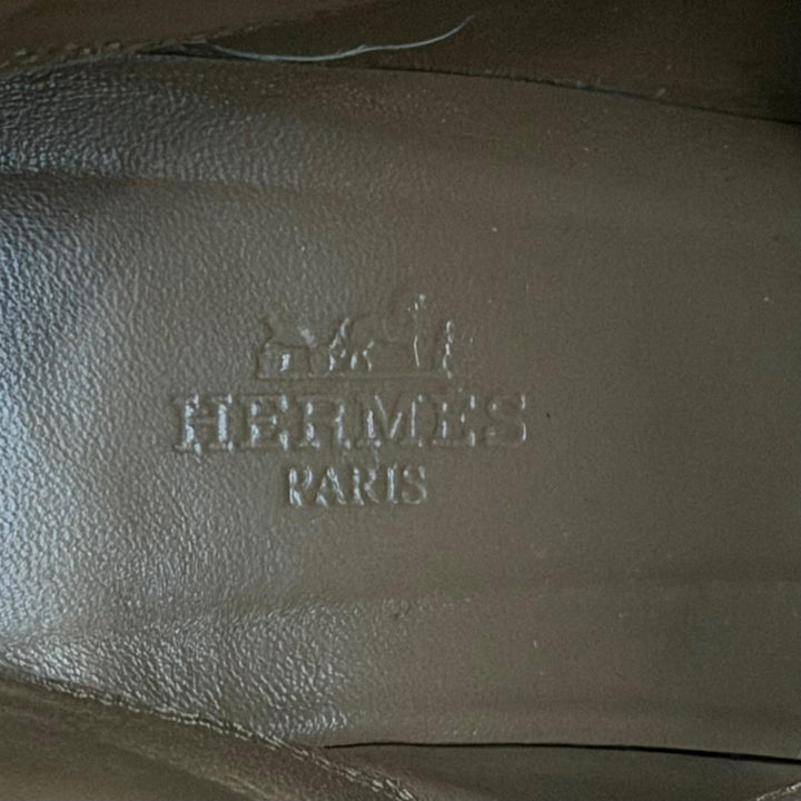 Great HERMES Knee-high boots Story 70 Kelly buckle chunky heel leather 36.5