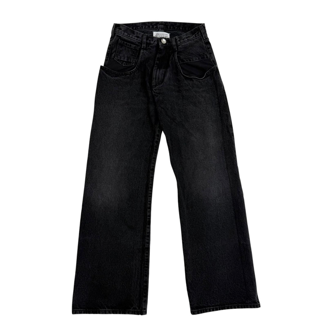 Excellent Maison Margiela 1 pants 5-pocket wide denim pants Black 38 S51LA0052