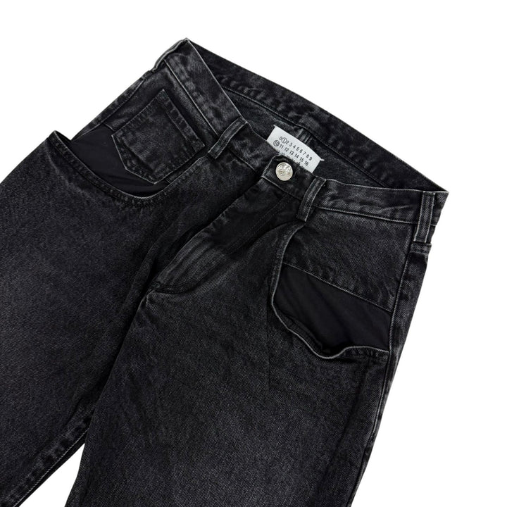 Excellent Maison Margiela 1 pants 5-pocket wide denim pants Black 38 S51LA0052