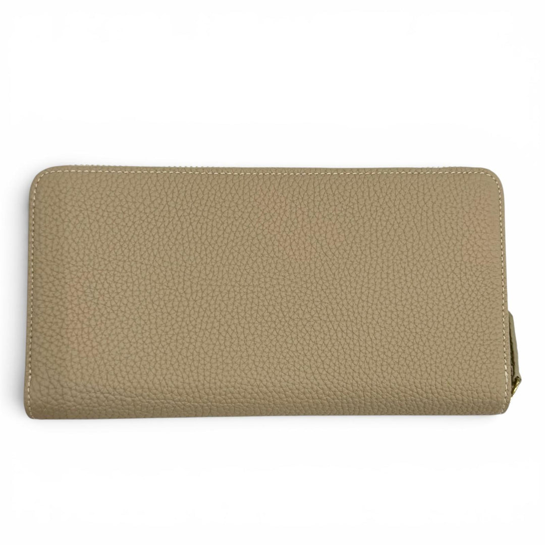 Pristine BONAVENTURA Purse Round Zip Shrink Leather Long Wallet shrink leather