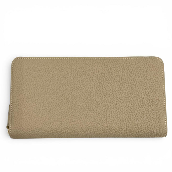 Pristine BONAVENTURA Purse Round Zip Shrink Leather Long Wallet shrink leather
