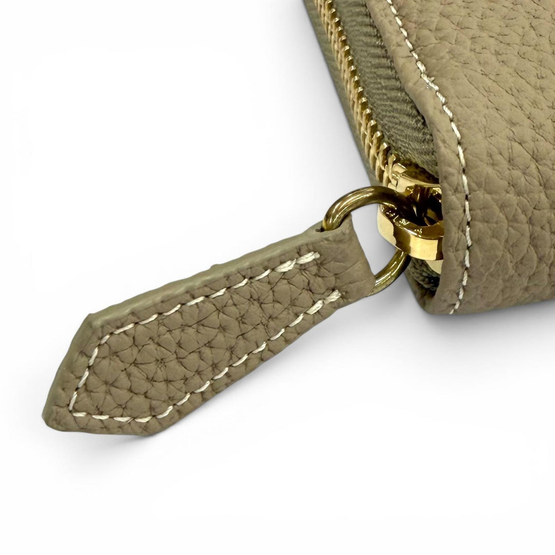 Pristine BONAVENTURA Purse Round Zip Shrink Leather Long Wallet shrink leather