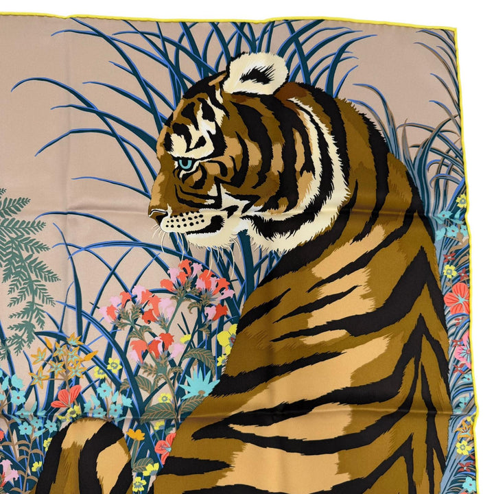 Pristine HERMES scarf Tiger Tiger multicolor silk Women