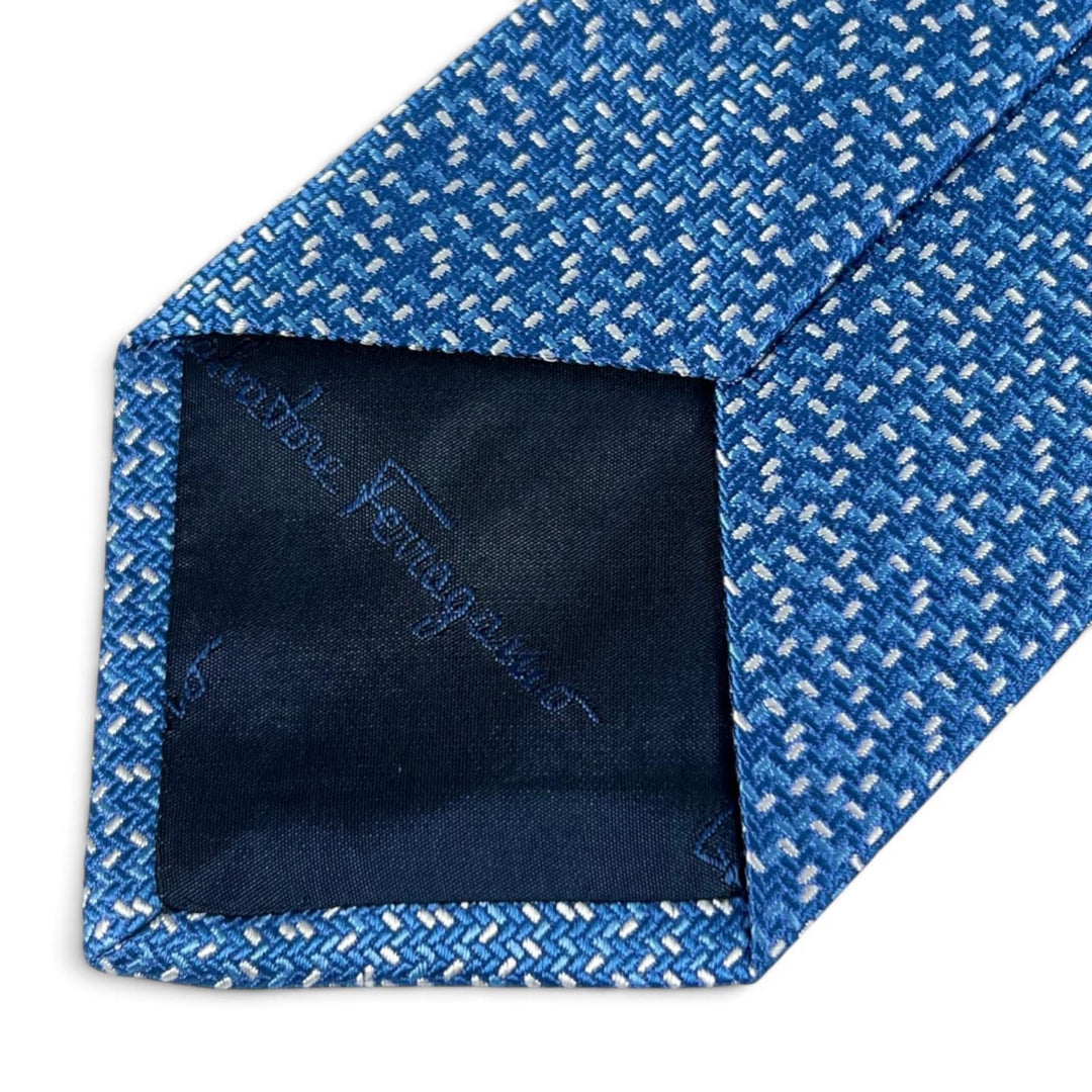 Pristine Salvatore Ferragamo tie Gancini all-over print silk tie, set of 2 silk