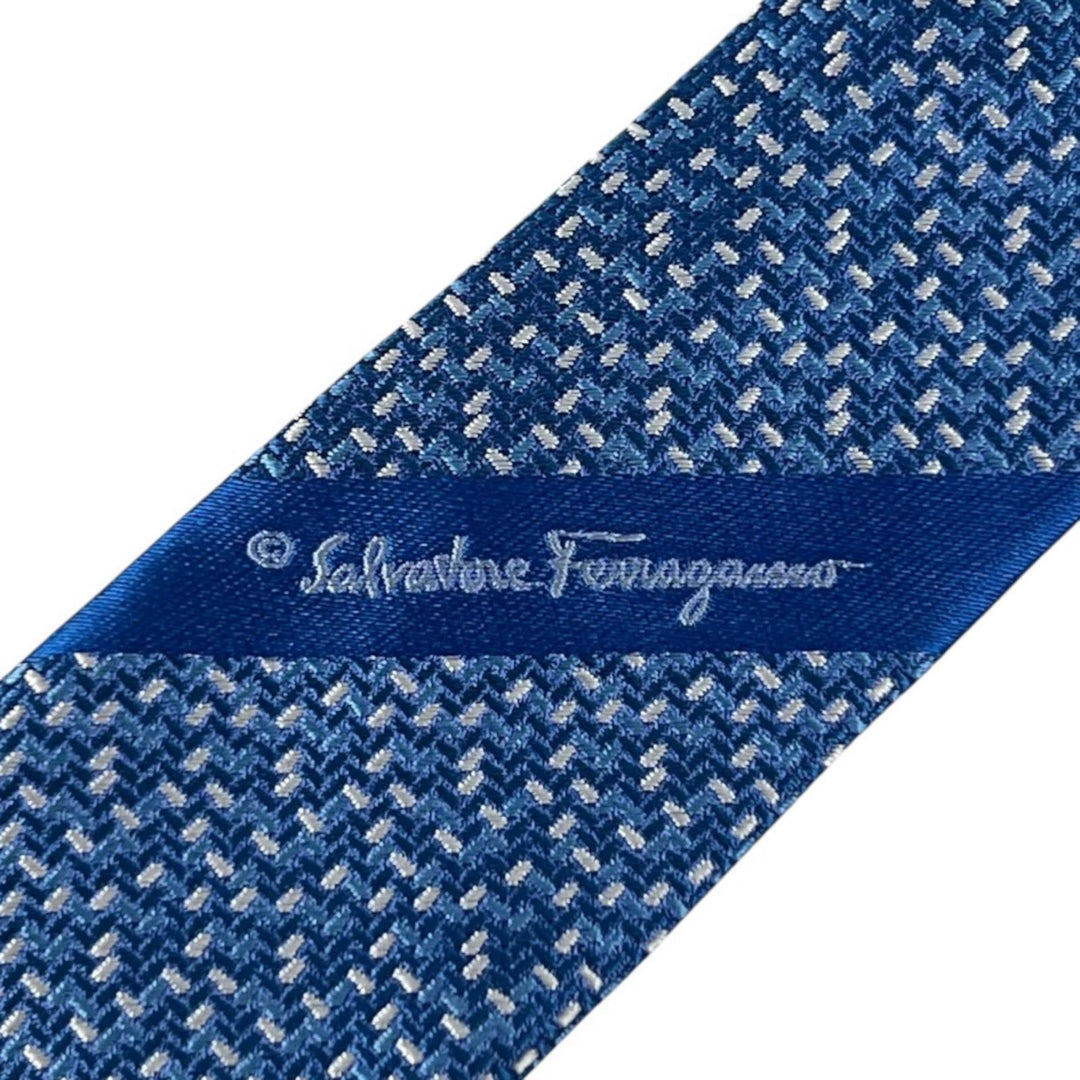 Pristine Salvatore Ferragamo tie Gancini all-over print silk tie, set of 2 silk