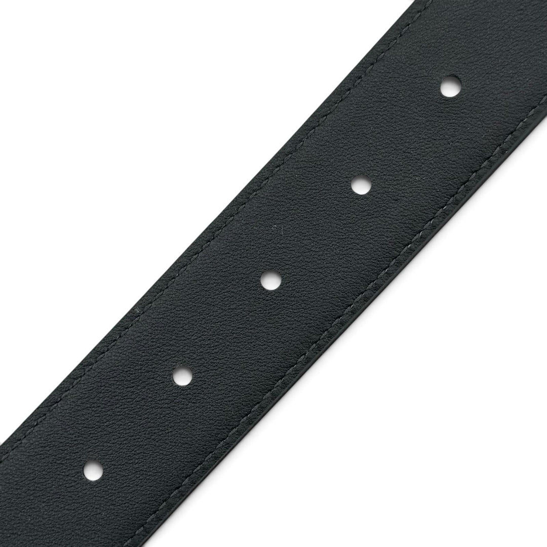 Excellent PRADA belt TriangleWith logo black Safiano leather mens 42 2CC672