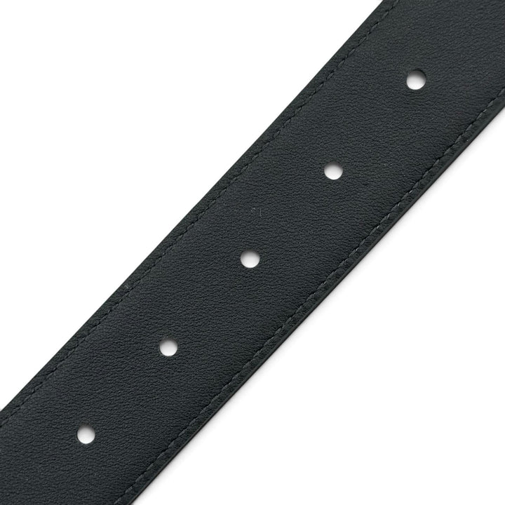 Excellent PRADA belt TriangleWith logo black Safiano leather mens 42 2CC672