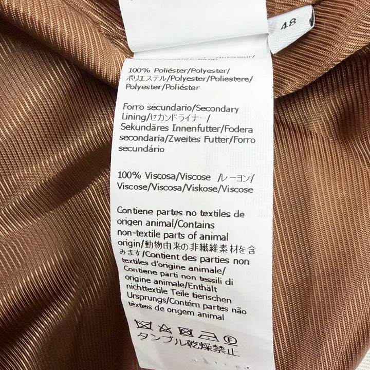 Excellent LOEWE Jacket Anagram Leather Patch Hooded Blouson Camel wool