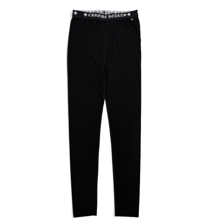 Pristine CHROME HEARTS Pants Horseshoe Spats Leggings black cotton Women M