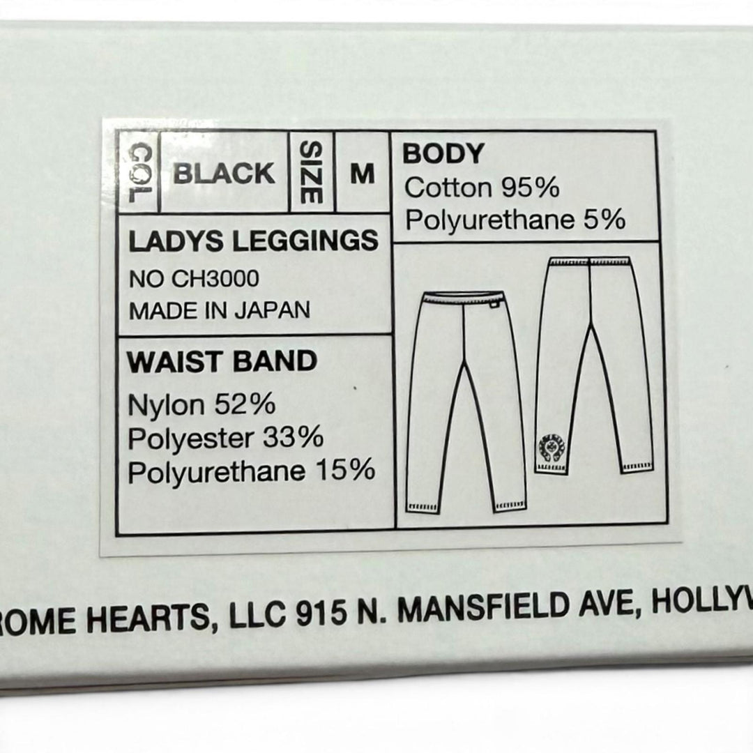 Pristine CHROME HEARTS Pants Horseshoe Spats Leggings black cotton Women M