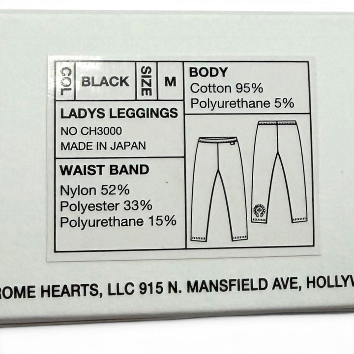 Pristine CHROME HEARTS Pants Horseshoe Spats Leggings black cotton Women M
