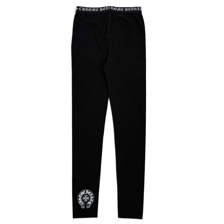Pristine CHROME HEARTS Pants Horseshoe Spats Leggings black cotton Women M
